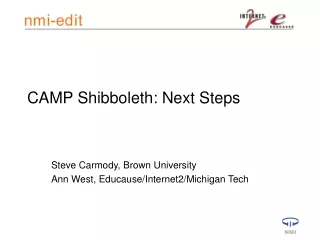 CAMP Shibboleth: Next Steps