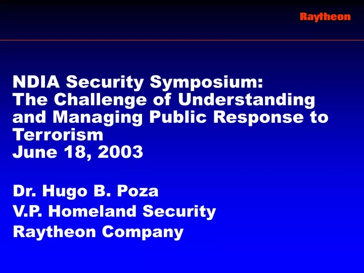ndia security symposium the challenge
