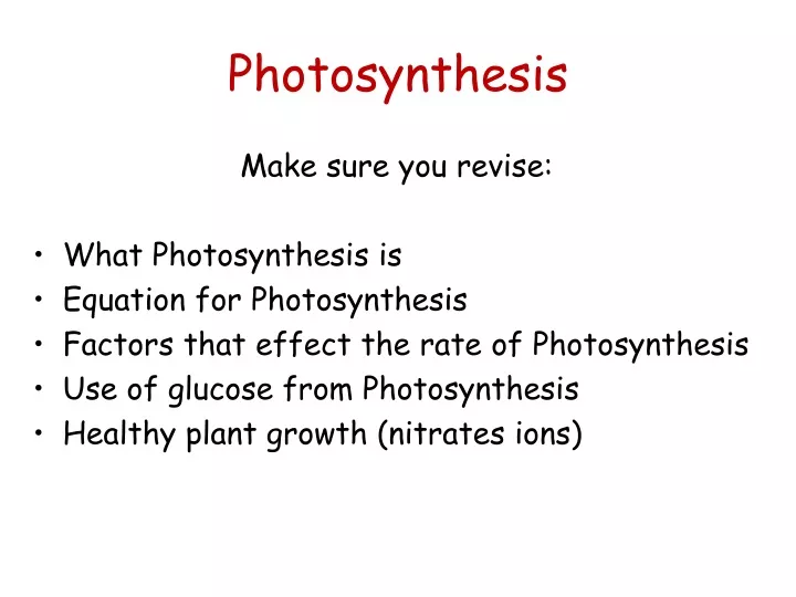 photosynthesis