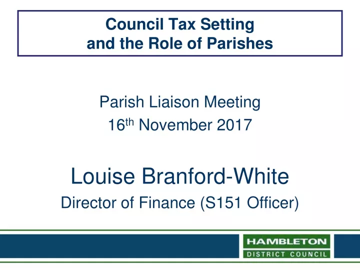 council tax setting and the role of parishes