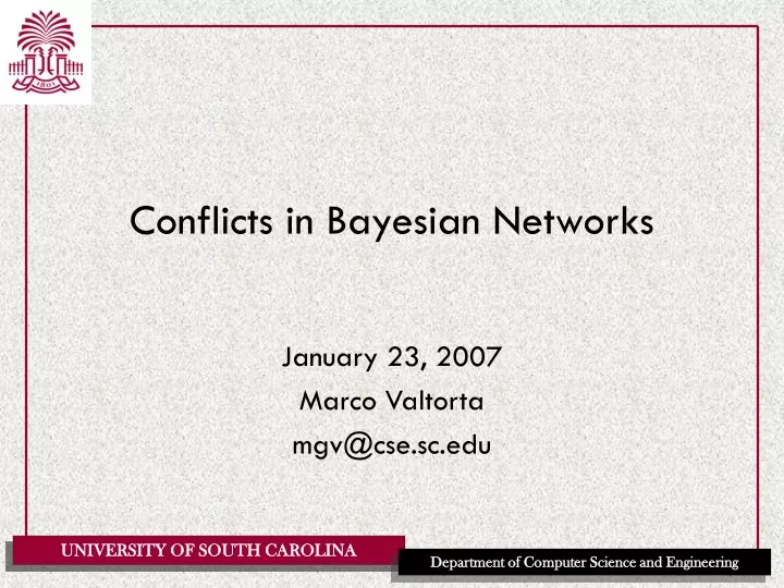 conflicts in bayesian networks