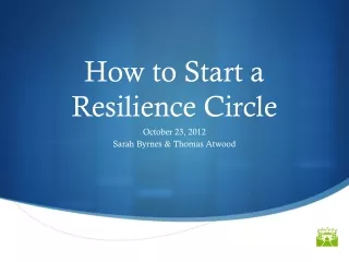 How to Start a Resilience Circle