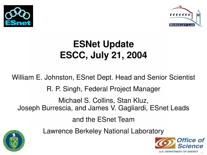 esnet update escc july 21 2004