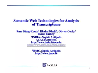 Semantic Web Technologies for Analysis of Transcriptome