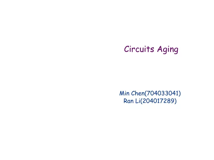 circuits aging