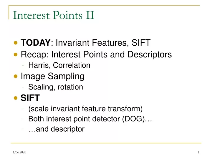 interest points ii