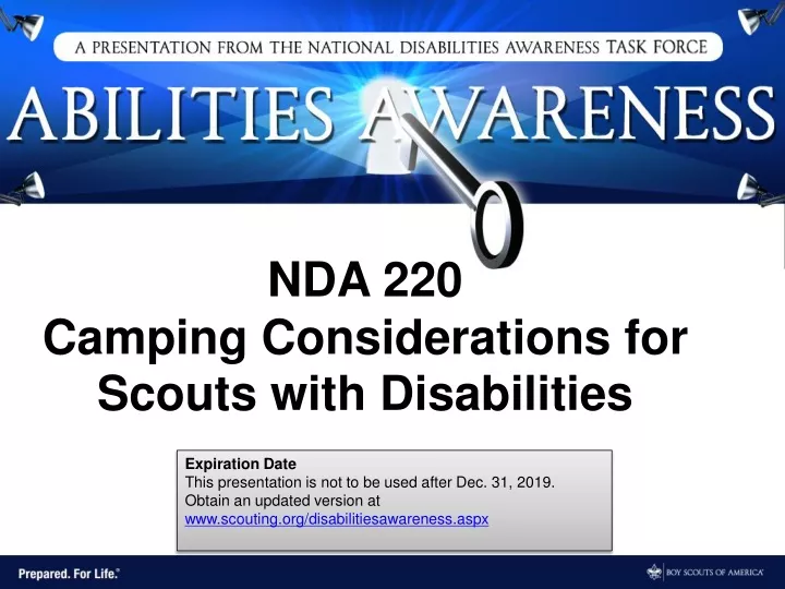 nda 220 camping considerations for scouts with disabilities