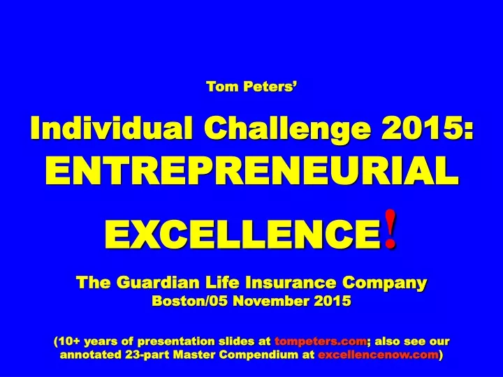 tom peters individual challenge 2015