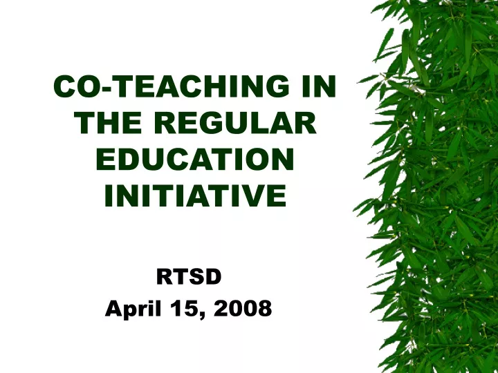 co teaching in the regular education initiative