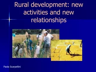 Rural development: new activities and new relationships