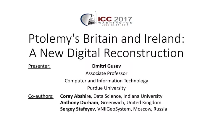 ptolemy s britain and ireland a new digital reconstruction