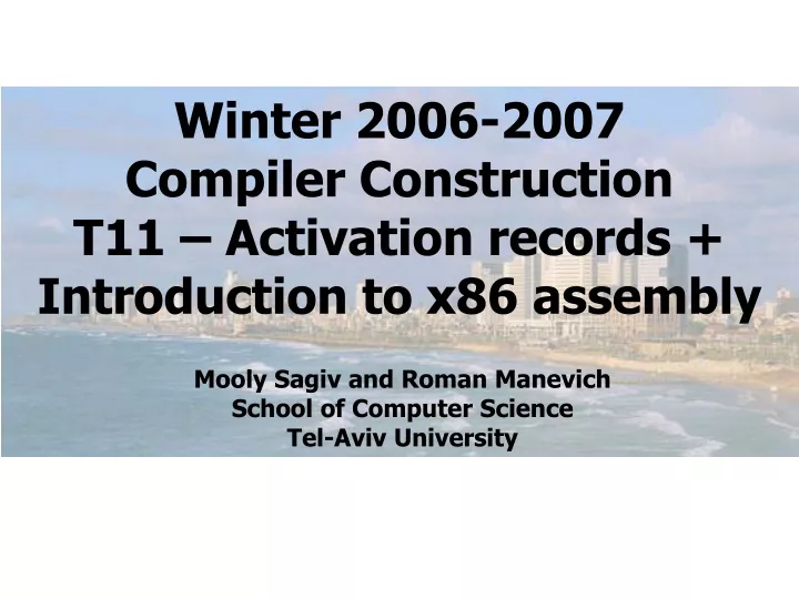 winter 2006 2007 compiler construction