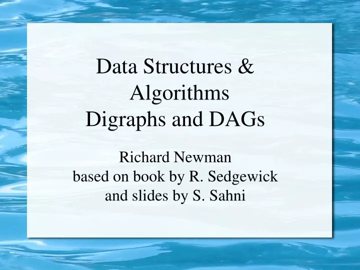 data structures algorithms digraphs and dags