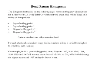 Bond Return Histograms