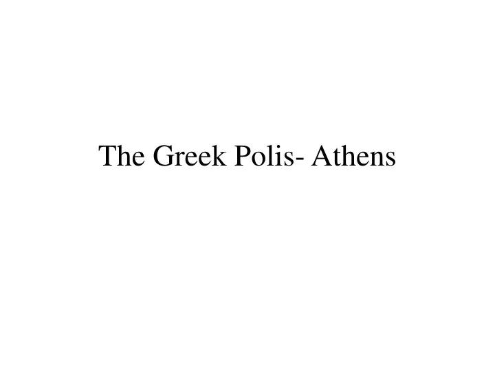 the greek polis athens