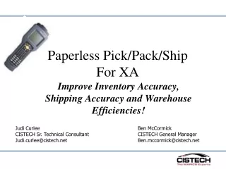 Paperless Pick/Pack/Ship For XA