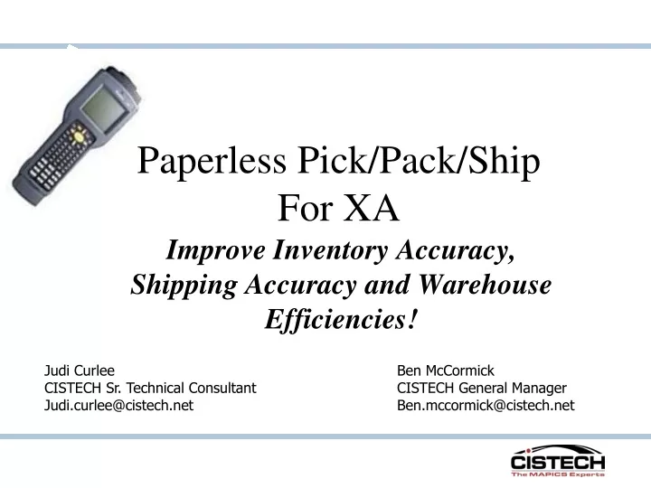 paperless pick pack ship for xa
