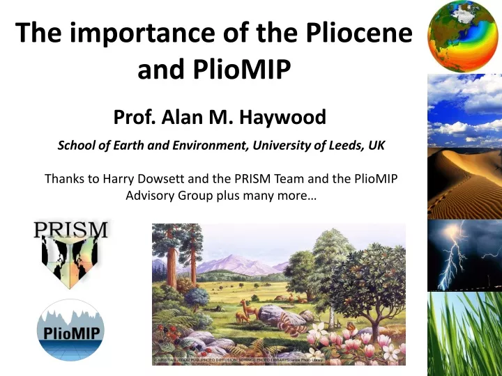 the importance of the pliocene and pliomip