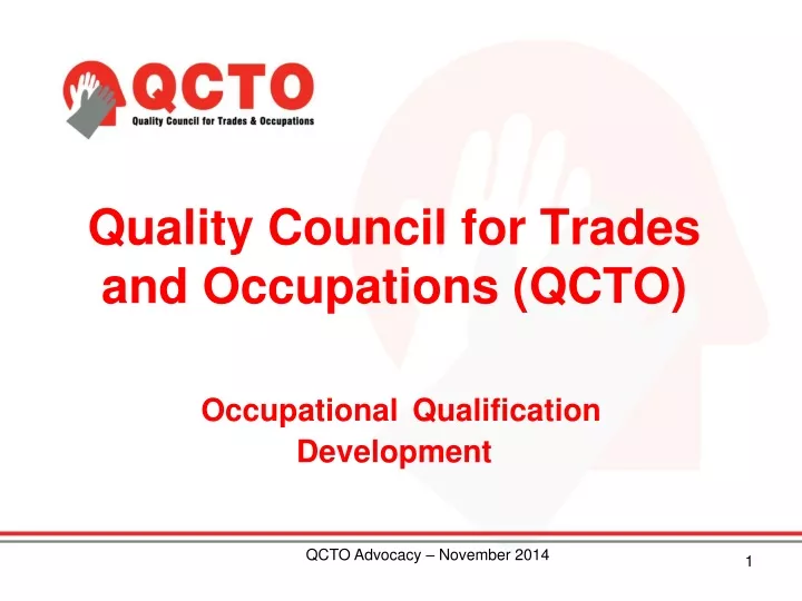 quality council for trades and occupations qcto occupational qualification development