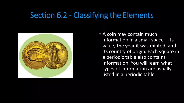 section 6 2 classifying the elements