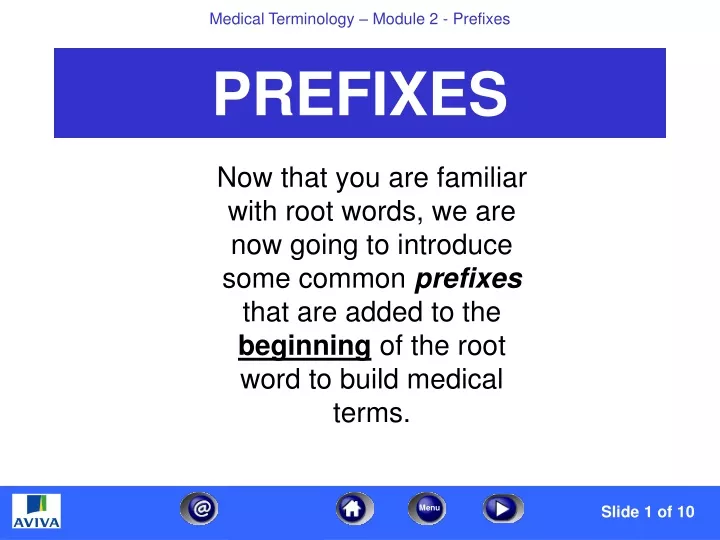 prefixes