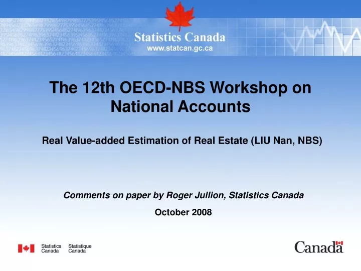 the 12th oecd nbs workshop on national accounts