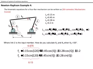 Solutions of system of nonlinear equations: