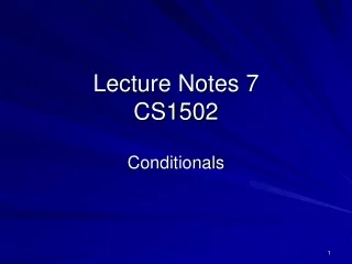 Lecture Notes 7 CS1502