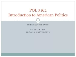 POL 3162 Introduction to American Politics
