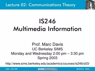 Lecture 02: Communications Theory