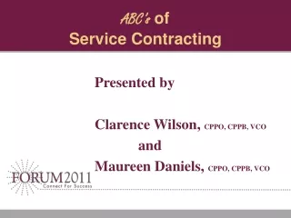 ABC’s  of  Service Contracting