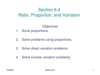 Section 6.4 Ratio, Proportion, and Variation