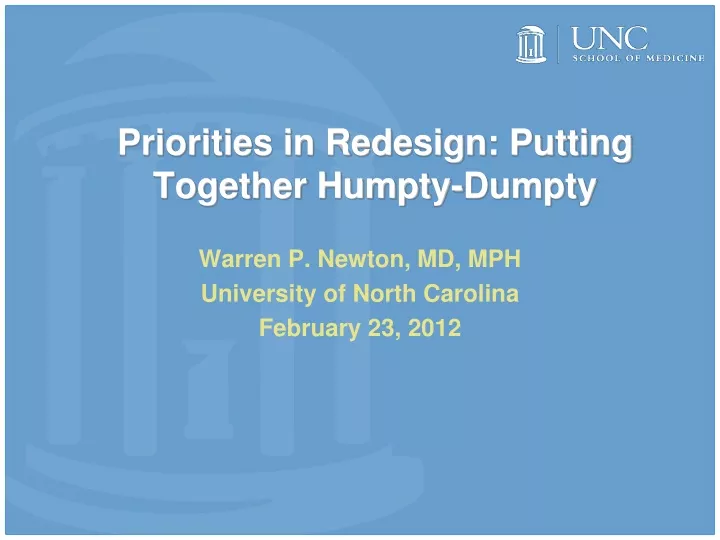 priorities in redesign putting together humpty dumpty