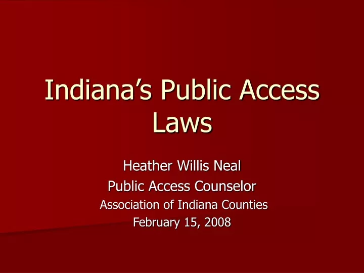 indiana s public access laws