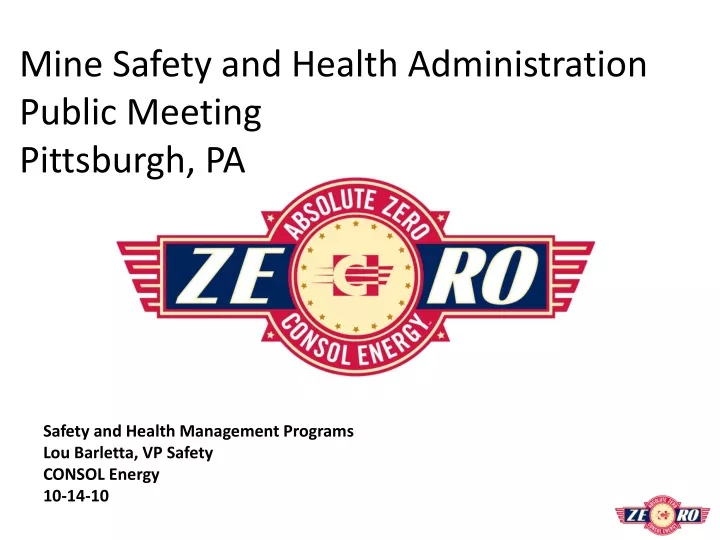 mine safety and health administration public meeting pittsburgh pa