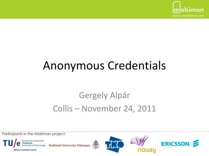 anonymous credentials