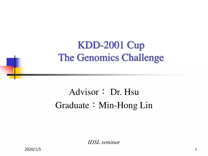 kdd 2001 cup the genomics challenge