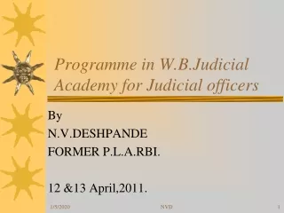 Programme in W.B.Judicial Academy for Judicial officers