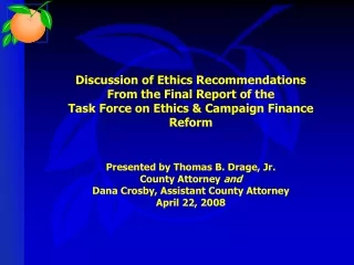 Discussion of Ethics Recommendations From the Final Report of the