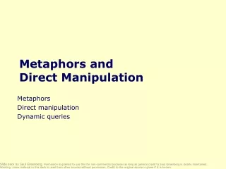 Metaphors and  Direct Manipulation