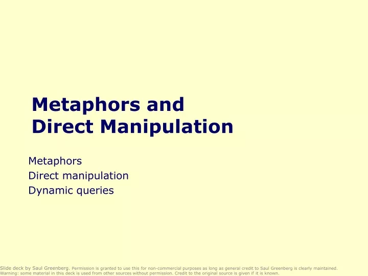 metaphors and direct manipulation