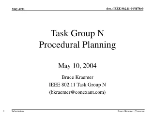 Task Group N  Procedural Planning May 10, 2004