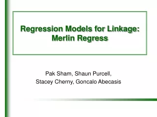 Regression Models for Linkage: Merlin Regress