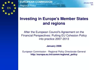 Investing in Europe's Member States and regions