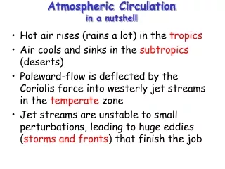 Atmospheric Circulation in a nutshell