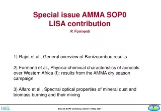 Special issue AMMA SOP0  LISA contribution