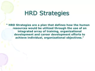 HRD Strategies