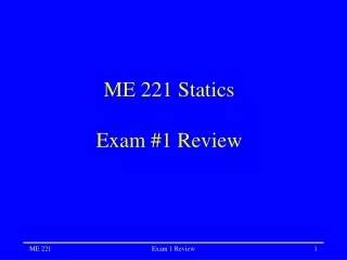 ME 221 Statics Exam #1 Review