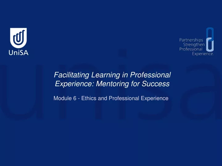 facilitating learning in professional experience
