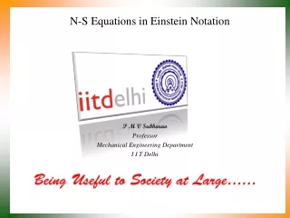 N-S Equations in Einstein Notation